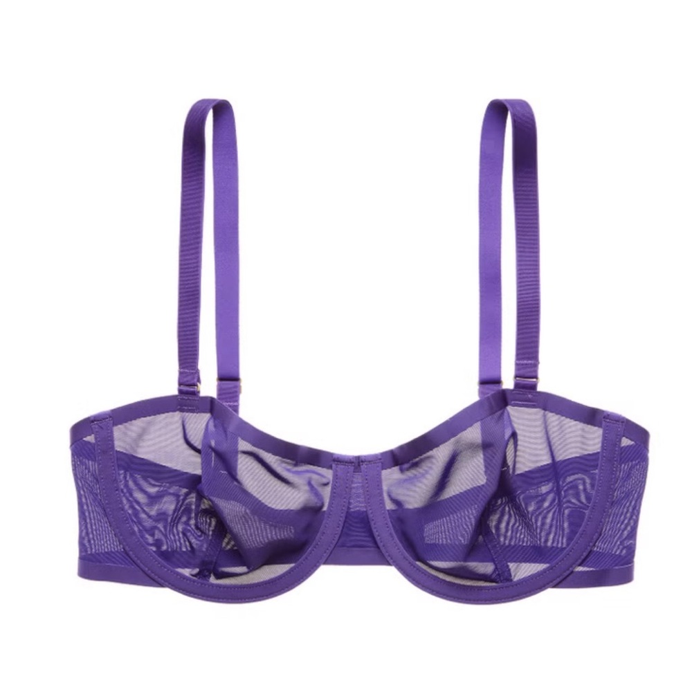 CUUP Wired Mesh Balconette Bra in 36B - Violet | Excellent condition!